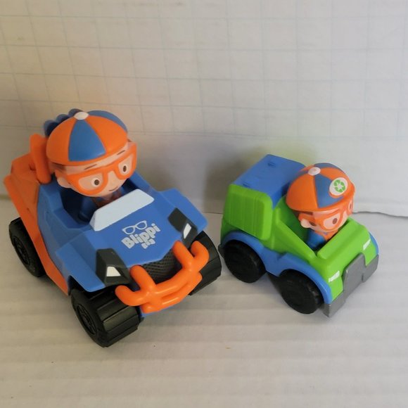 2 Blue Orange Green Blippi Figures Cars Truck Vehicle 2019 2020 Toy - Picture 10 of 11
